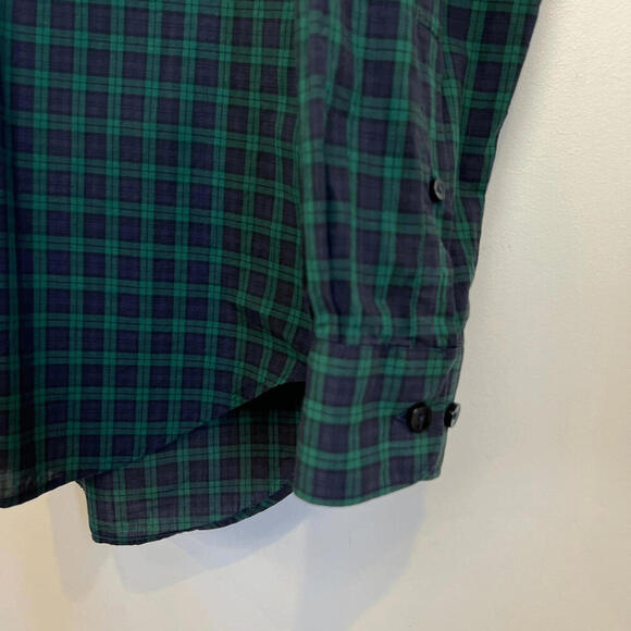 Le 31 Simons Men’s Large Green Blue Plaid Long Sleeve Casual Button Down Shirt - Picture 3 of 11